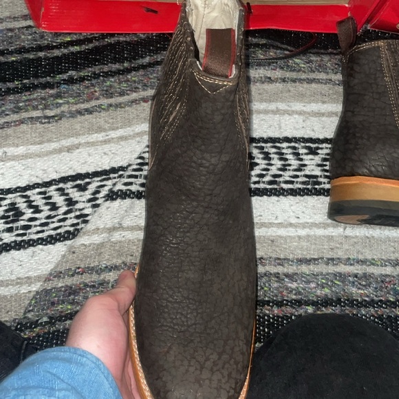 New Quincy Boots The Real American Boot Wide Square Toe Volcano Leather Roses . - Picture 8 of 12